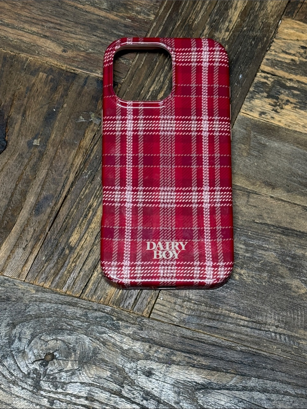DAIRY BOY Red Plaid Protective Phone Case 16 Pro Max